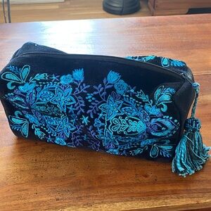 Embroidered Black and Blue Women's Bag